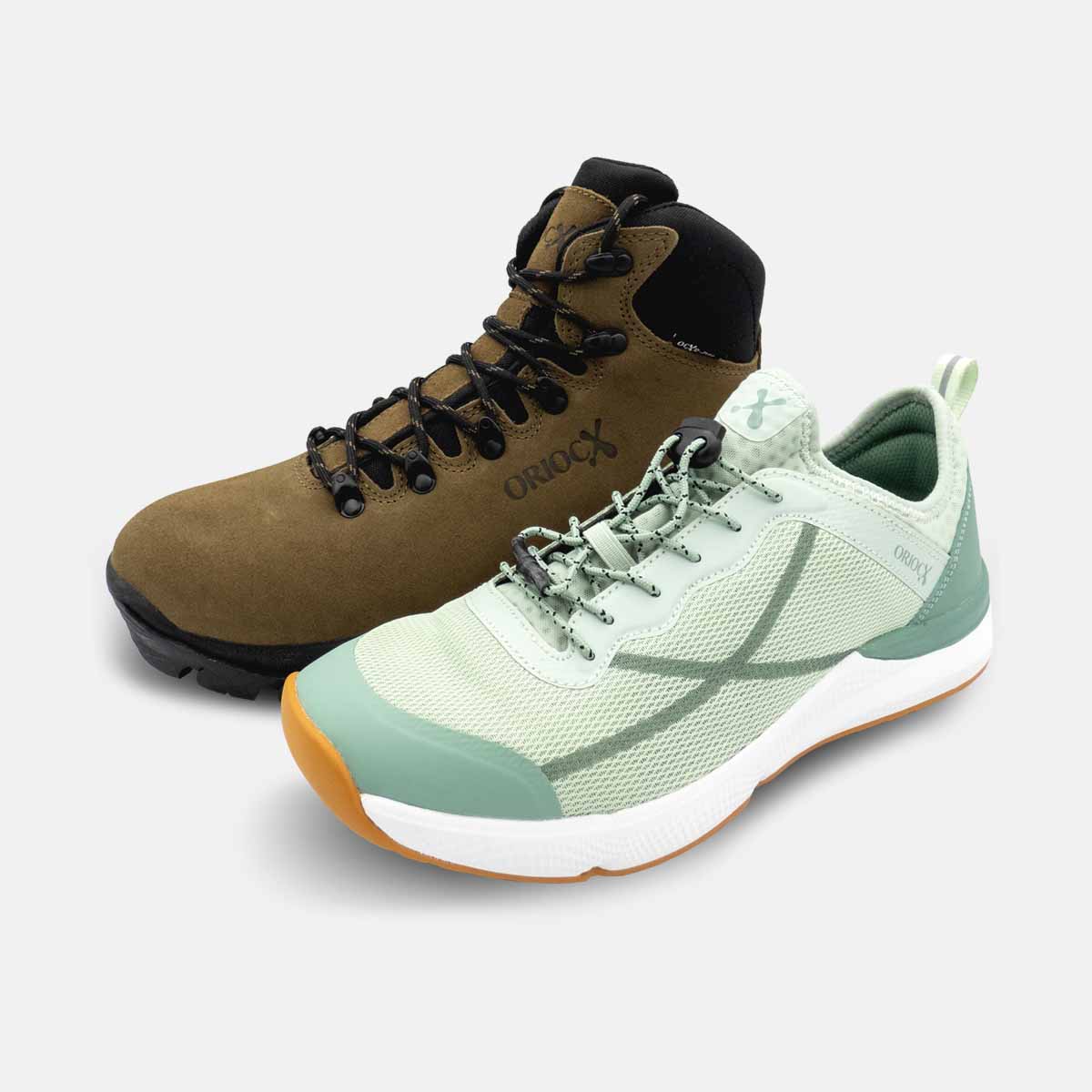 Pack Doble Ruta: Bota LOGROÑO + Zapato AZORES Verde con 30% dto. + Mochila